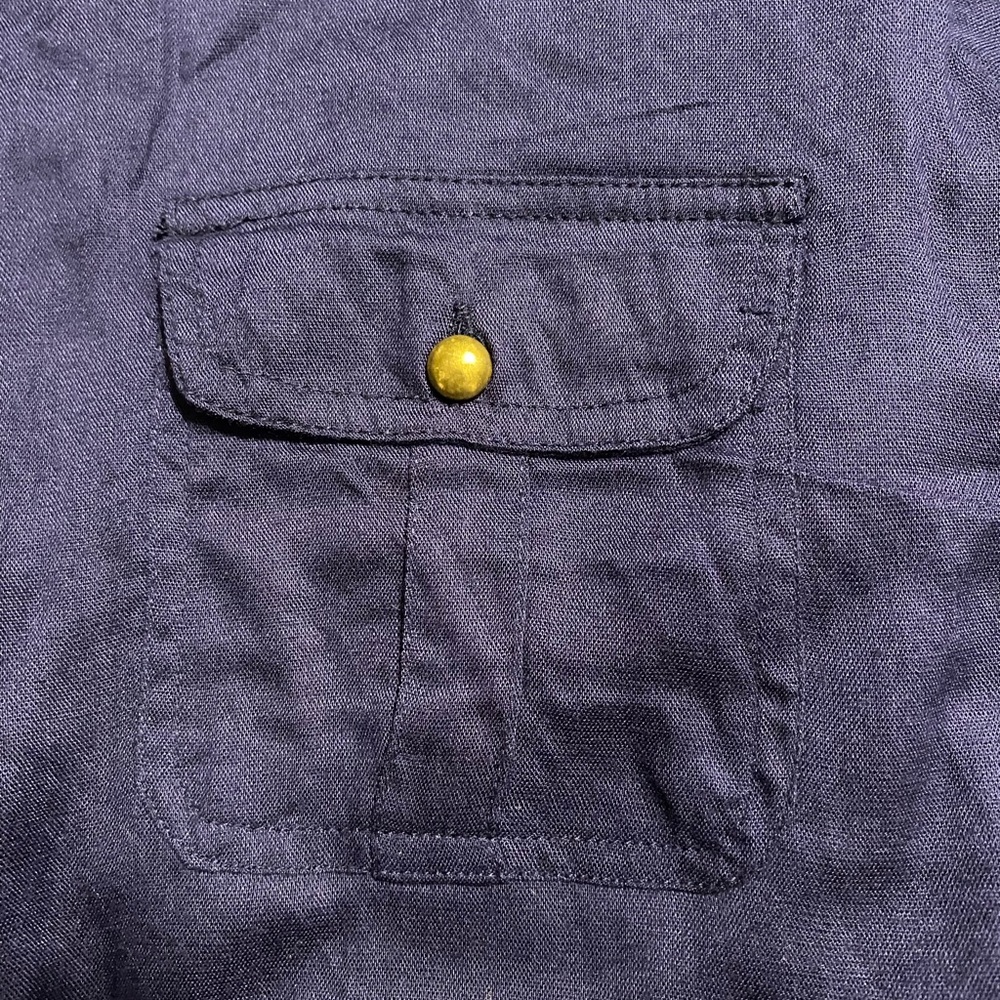 NWT Allison Brittney navy midi shirt dress - Picture 7 of 7
